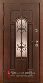 Стальная дверь Дверь с стеклом №30 с отделкой МДФ ПВХ